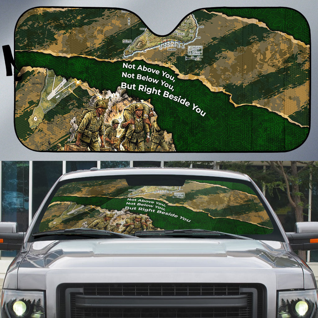 Montford Point Marines Not Above You Auto Sun Shade Iwo Jima Military Map Camouflage Vintage Art