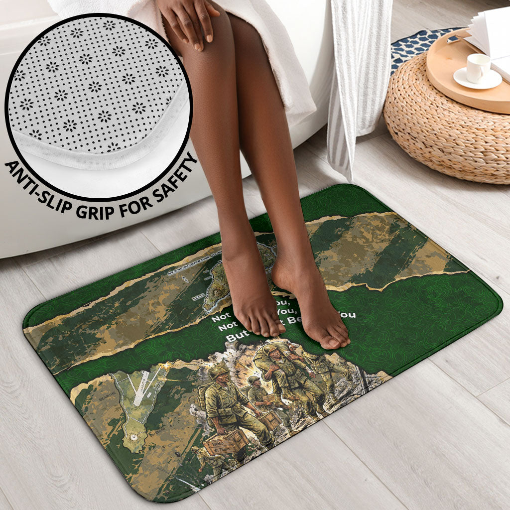 Montford Point Marines Not Above You Bathroom Set Iwo Jima Military Map Camouflage Vintage Art