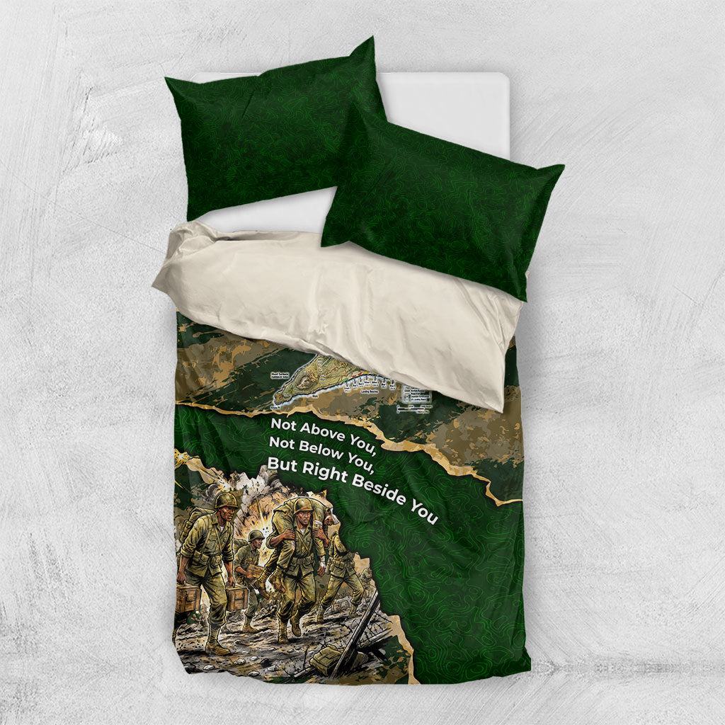 Montford Point Marines Not Above You Bedding Set Iwo Jima Military Map Camouflage Vintage Art