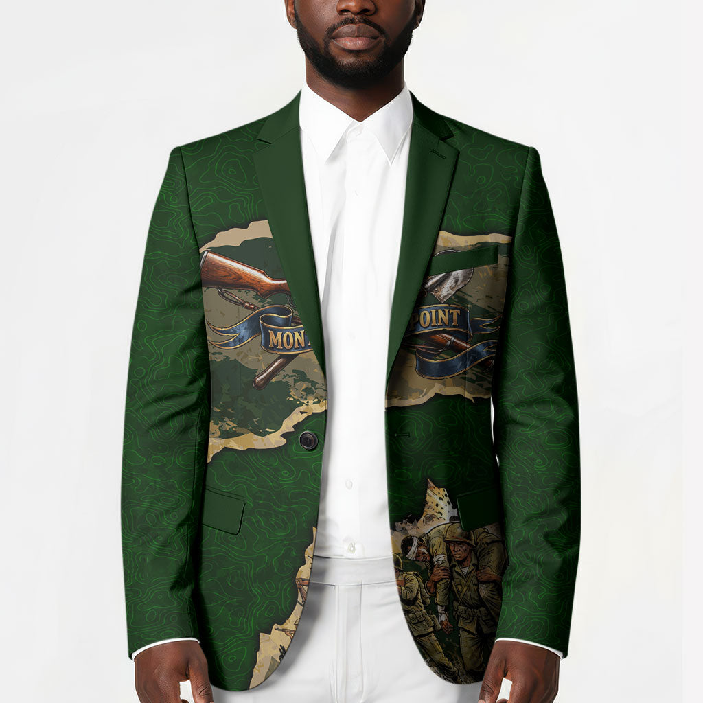 Montford Point Marines Not Above You Blazer Iwo Jima Military Map Camouflage Vintage Art