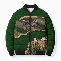 Montford Point Marines Not Above You Bomber Puffer Jacket Iwo Jima Military Map Camouflage Vintage Art