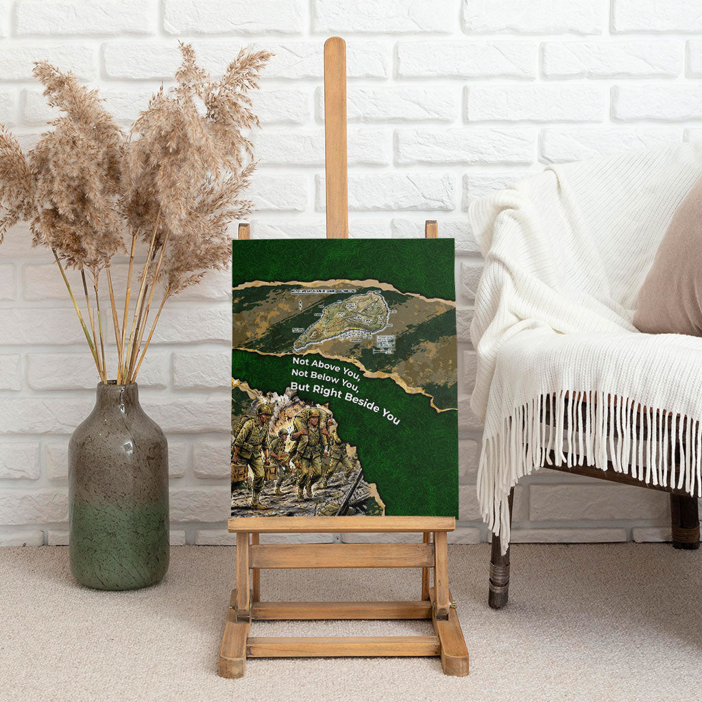 Montford Point Marines Not Above You Canvas Wall Art Iwo Jima Military Map Camouflage Vintage Art