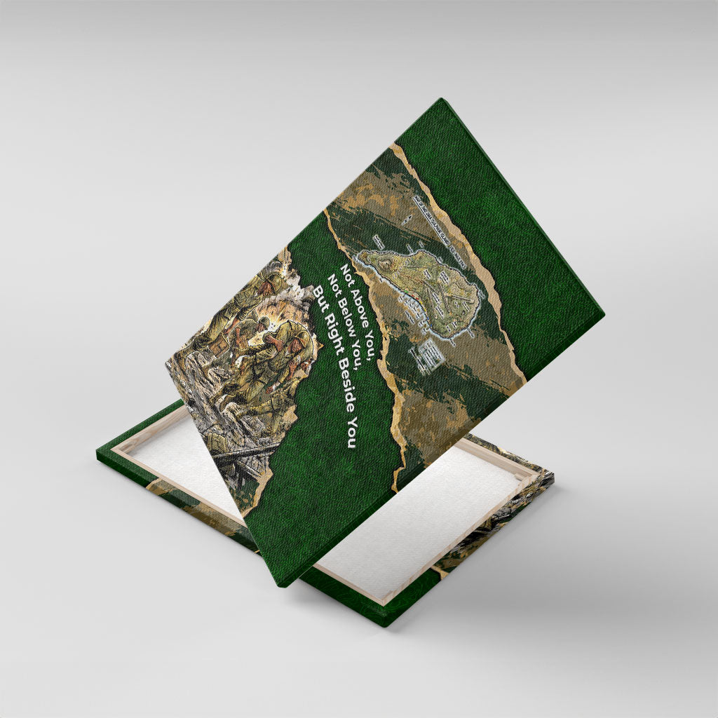 Montford Point Marines Not Above You Canvas Wall Art Iwo Jima Military Map Camouflage Vintage Art