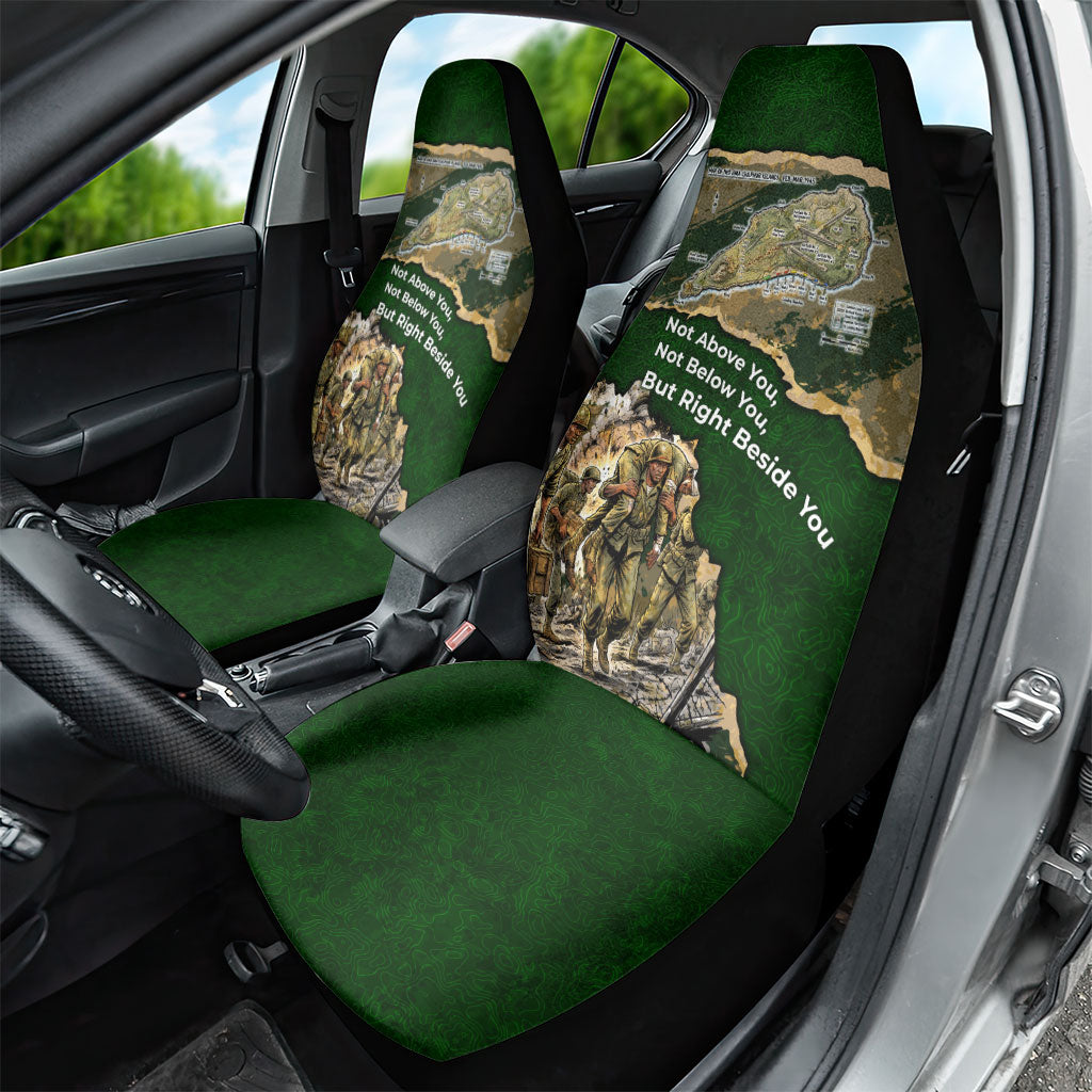 Montford Point Marines Not Above You Car Seat Cover Iwo Jima Military Map Camouflage Vintage Art