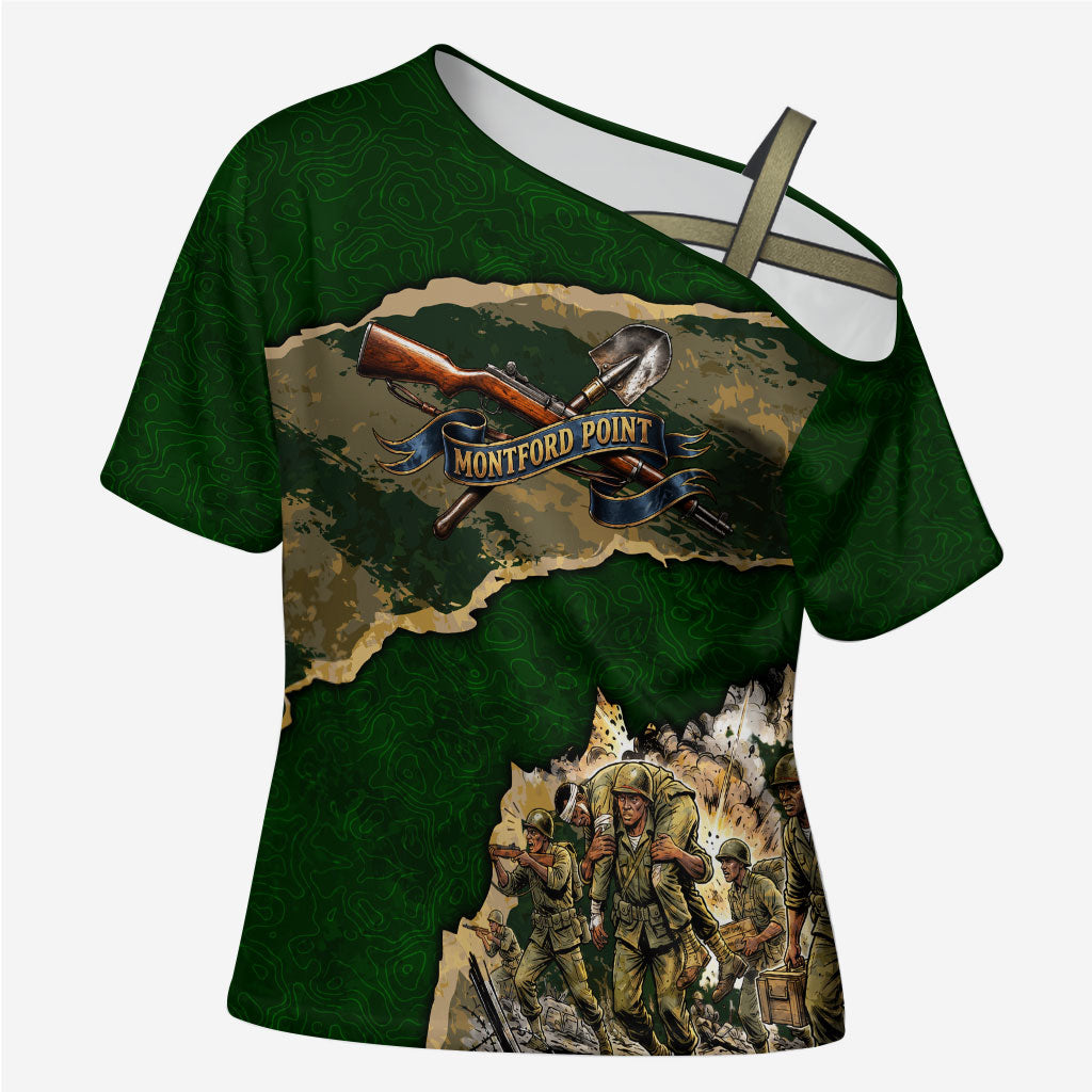 Montford Point Marines Not Above You Cross Shoulder Shirt Iwo Jima Military Map Camouflage Vintage Art