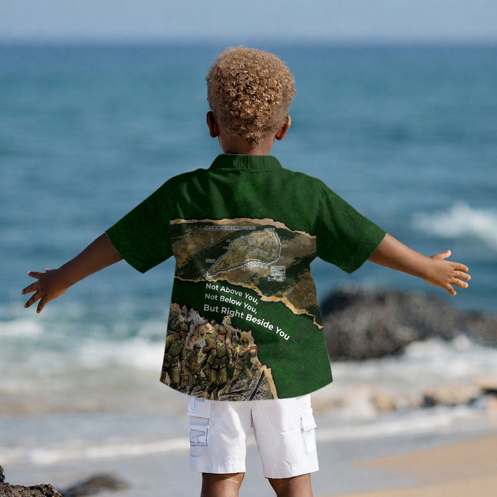 Montford Point Marines Not Above You Kid Hawaiian Shirt Iwo Jima Military Map Camouflage Vintage Art