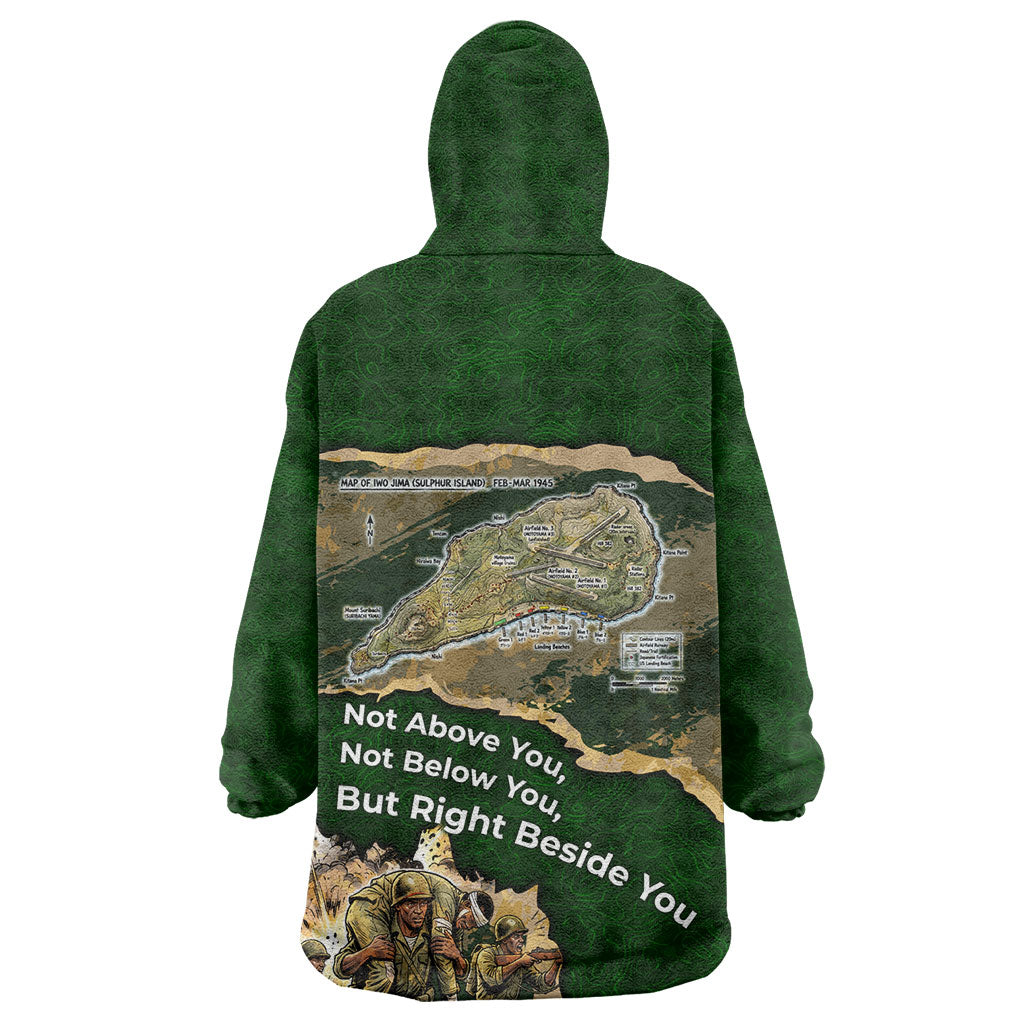 Montford Point Marines Not Above You Kid Wearable Blanket Hoodie Iwo Jima Military Map Camouflage Vintage Art