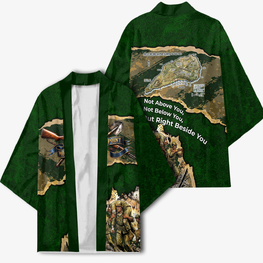 Montford Point Marines Not Above You Kimono Iwo Jima Military Map Camouflage Vintage Art