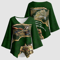 Montford Point Marines Not Above You Kimono Sleeve Blouse Iwo Jima Military Map Camouflage Vintage Art