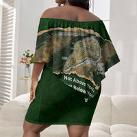 Montford Point Marines Not Above You Off Shoulder Short Dress Iwo Jima Military Map Camouflage Vintage Art