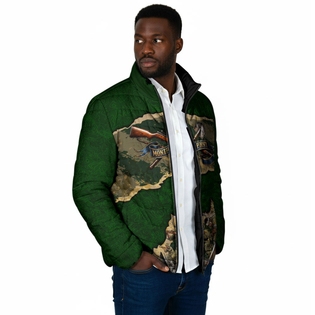 Montford Point Marines Not Above You Padded Jacket Iwo Jima Military Map Camouflage Vintage Art