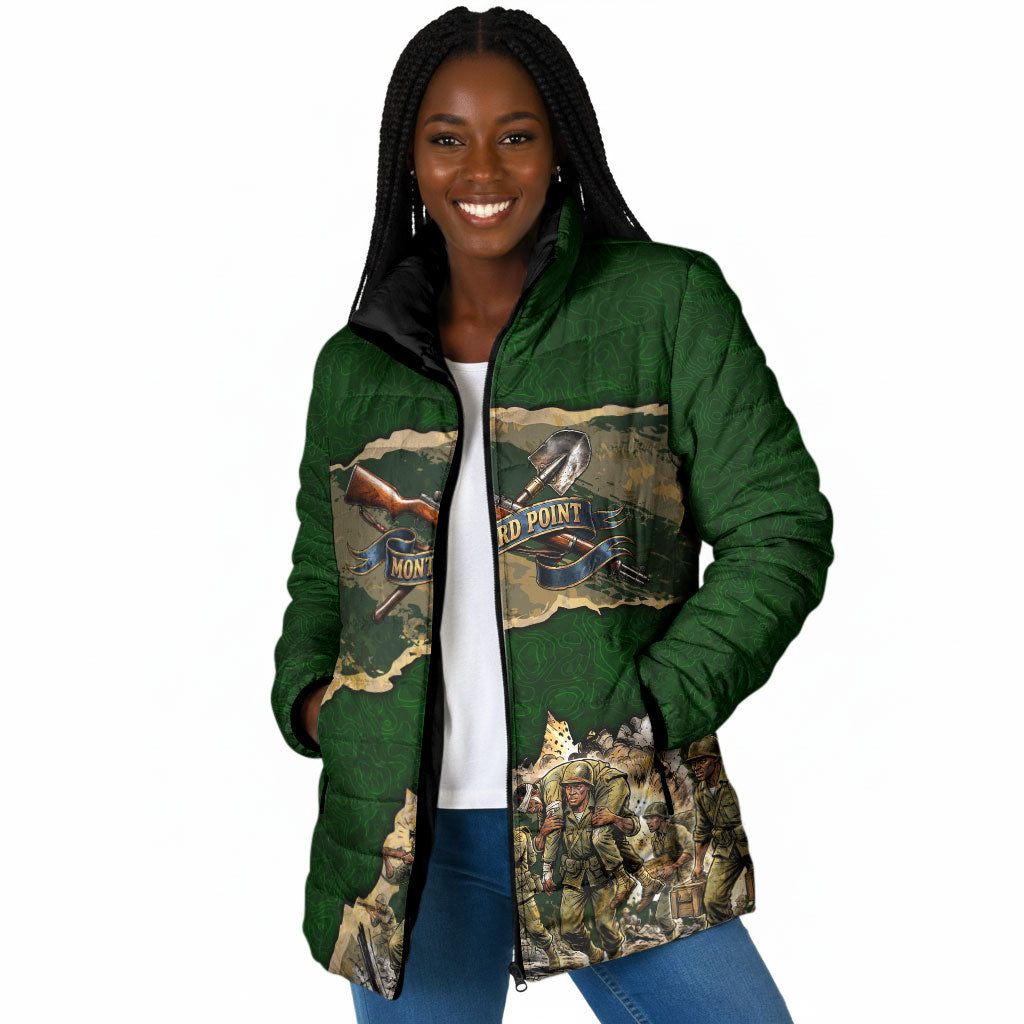 Montford Point Marines Not Above You Padded Jacket Iwo Jima Military Map Camouflage Vintage Art