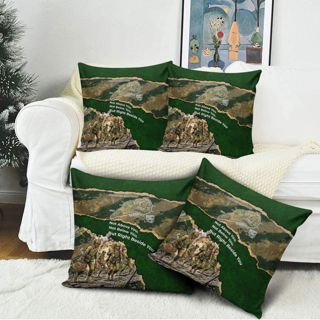 Montford Point Marines Not Above You Pillow Cover Iwo Jima Military Map Camouflage Vintage Art