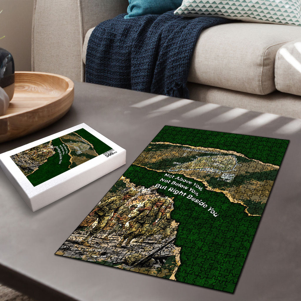 Montford Point Marines Not Above You Puzzle Iwo Jima Military Map Camouflage Vintage Art