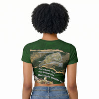 Montford Point Marines Not Above You Raglan Cropped T shirt Iwo Jima Military Map Camouflage Vintage Art