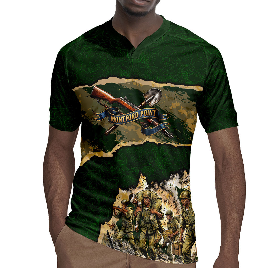 Montford Point Marines Not Above You Rugby Jersey Iwo Jima Military Map Camouflage Vintage Art