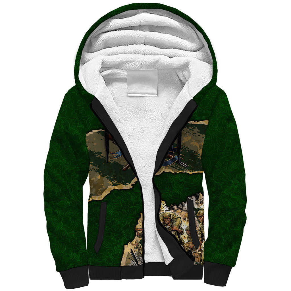 Montford Point Marines Not Above You Sherpa Hoodie Iwo Jima Military Map Camouflage Vintage Art