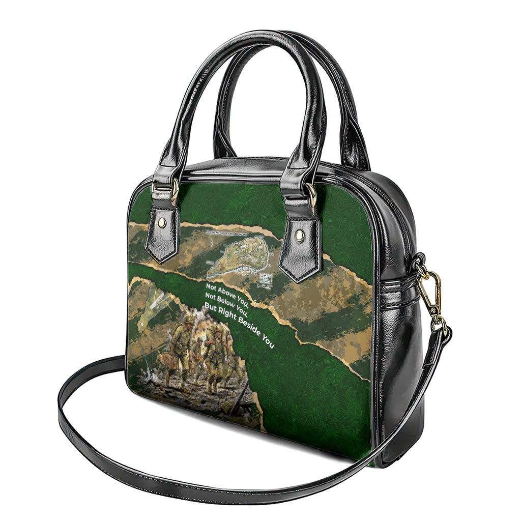 Montford Point Marines Not Above You Shoulder Handbag Iwo Jima Military Map Camouflage Vintage Art