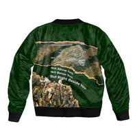 Montford Point Marines Not Above You Sleeve Zip Bomber Jacket Iwo Jima Military Map Camouflage Vintage Art