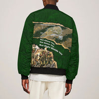 Montford Point Marines Not Above You Sleeve Zip Bomber Jacket Iwo Jima Military Map Camouflage Vintage Art