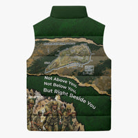 Montford Point Marines Not Above You Sleeveless Puffer Jacket Iwo Jima Military Map Camouflage Vintage Art