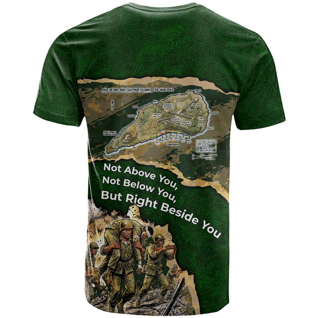 Montford Point Marines Not Above You T shirt Iwo Jima Military Map Camouflage Vintage Art