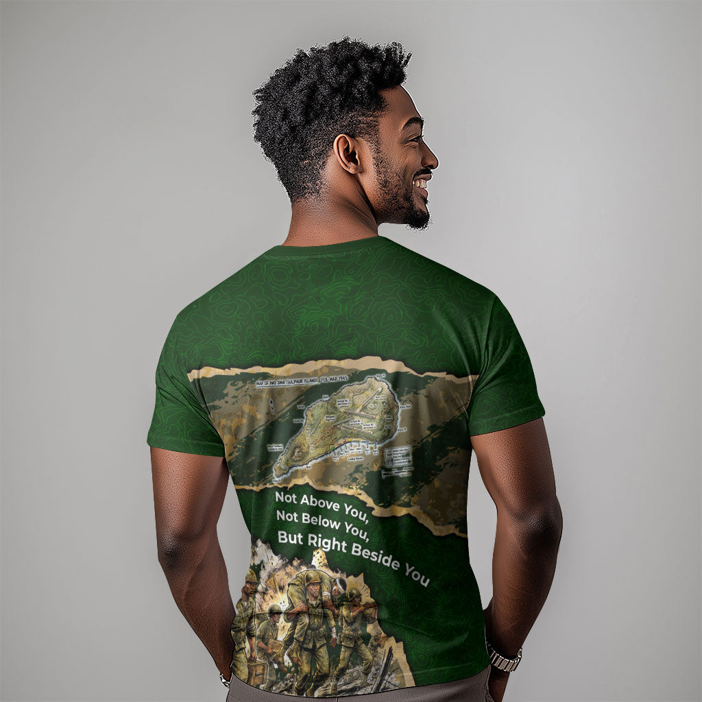 Montford Point Marines Not Above You T shirt Iwo Jima Military Map Camouflage Vintage Art