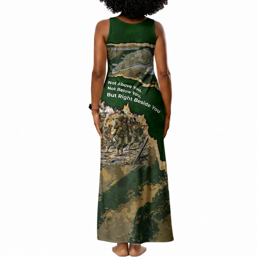 Montford Point Marines Not Above You Tank Maxi Dress Iwo Jima Military Map Camouflage Vintage Art