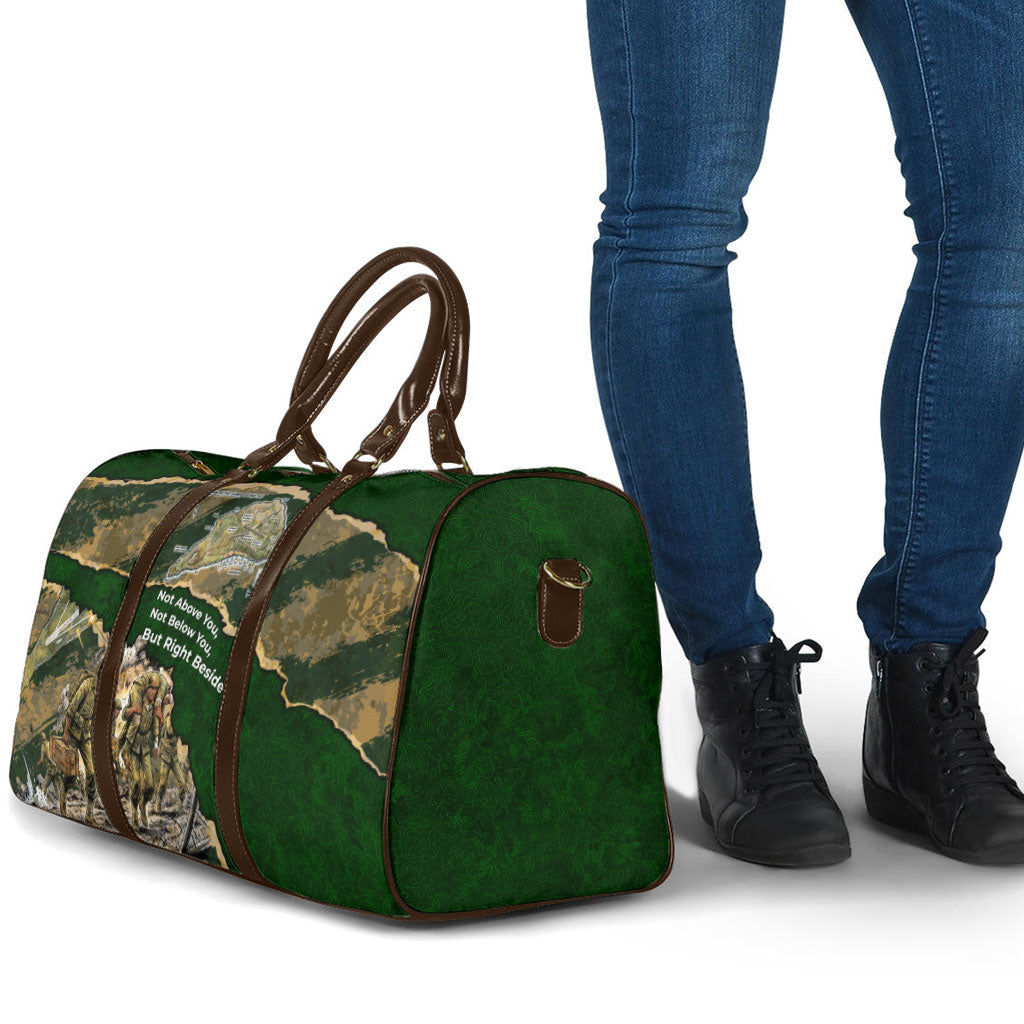 Montford Point Marines Not Above You Travel Bag Iwo Jima Military Map Camouflage Vintage Art