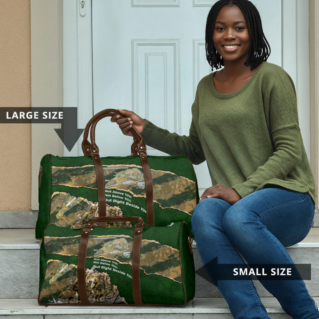Montford Point Marines Not Above You Travel Bag Iwo Jima Military Map Camouflage Vintage Art