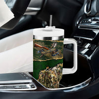 Montford Point Marines Not Above You Tumbler With Handle Iwo Jima Military Map Camouflage Vintage Art