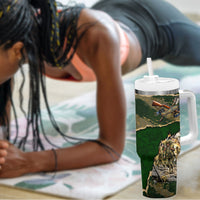 Montford Point Marines Not Above You Tumbler With Handle Iwo Jima Military Map Camouflage Vintage Art