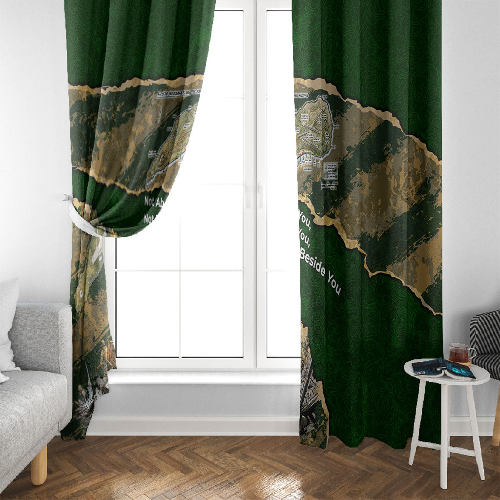Montford Point Marines Not Above You Window Curtain Iwo Jima Military Map Camouflage Vintage Art