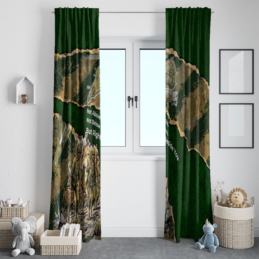 Montford Point Marines Not Above You Window Curtain Iwo Jima Military Map Camouflage Vintage Art