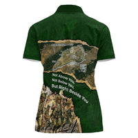Montford Point Marines Not Above You Women Polo Shirt Iwo Jima Military Map Camouflage Vintage Art