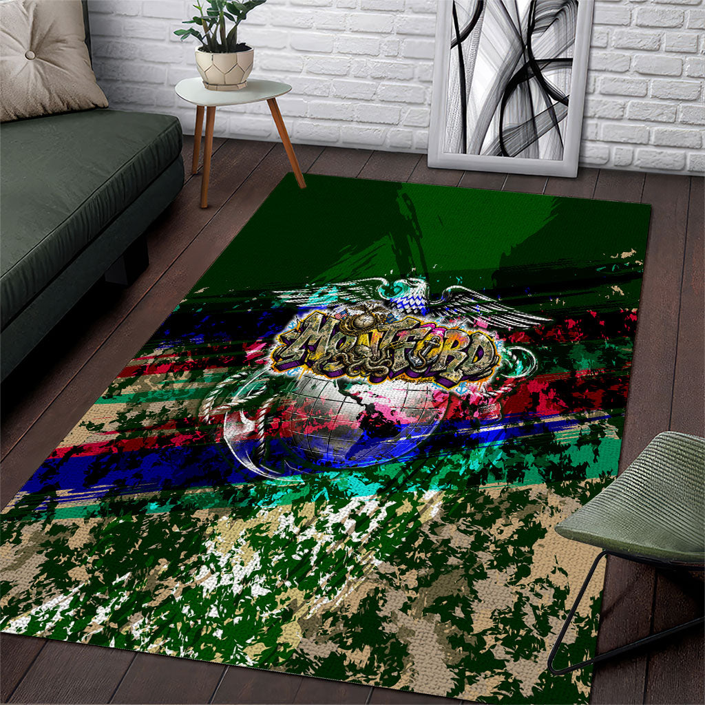 Montford Point Marines 1942 The First 20000 Area Rug Vintage Vinyl Record Camouflage Graffiti Art