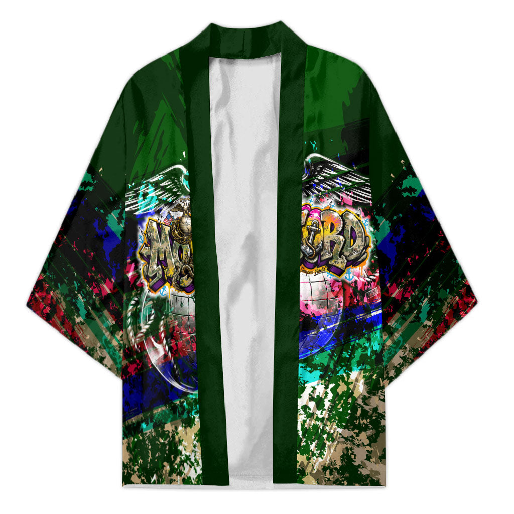 Montford Point Marines 1942 The First 20000 Kimono Vintage Vinyl Record Camouflage Graffiti Art
