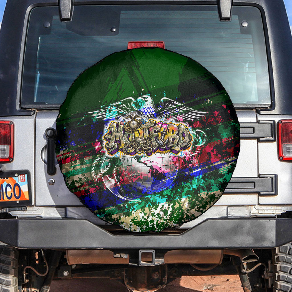 Montford Point Marines 1942 The First 20000 Spare Tire Cover Vintage Vinyl Record Camouflage Graffiti Art