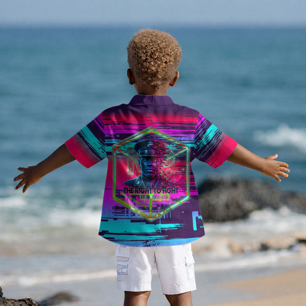Montford Point Marines Legacy 1942 Kid Hawaiian Shirt The Right To Fight Retro Glitch Vaporwave Art