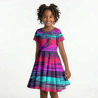 Montford Point Marines Legacy 1942 Kid Short Sleeve Dress The Right To Fight Retro Glitch Vaporwave Art