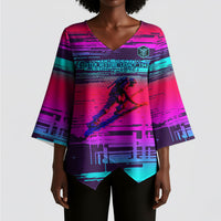 Montford Point Marines Legacy 1942 Kimono Sleeve Blouse The Right To Fight Retro Glitch Vaporwave Art