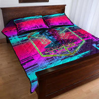 Montford Point Marines Legacy 1942 Quilt Bed Set The Right To Fight Retro Glitch Vaporwave Art