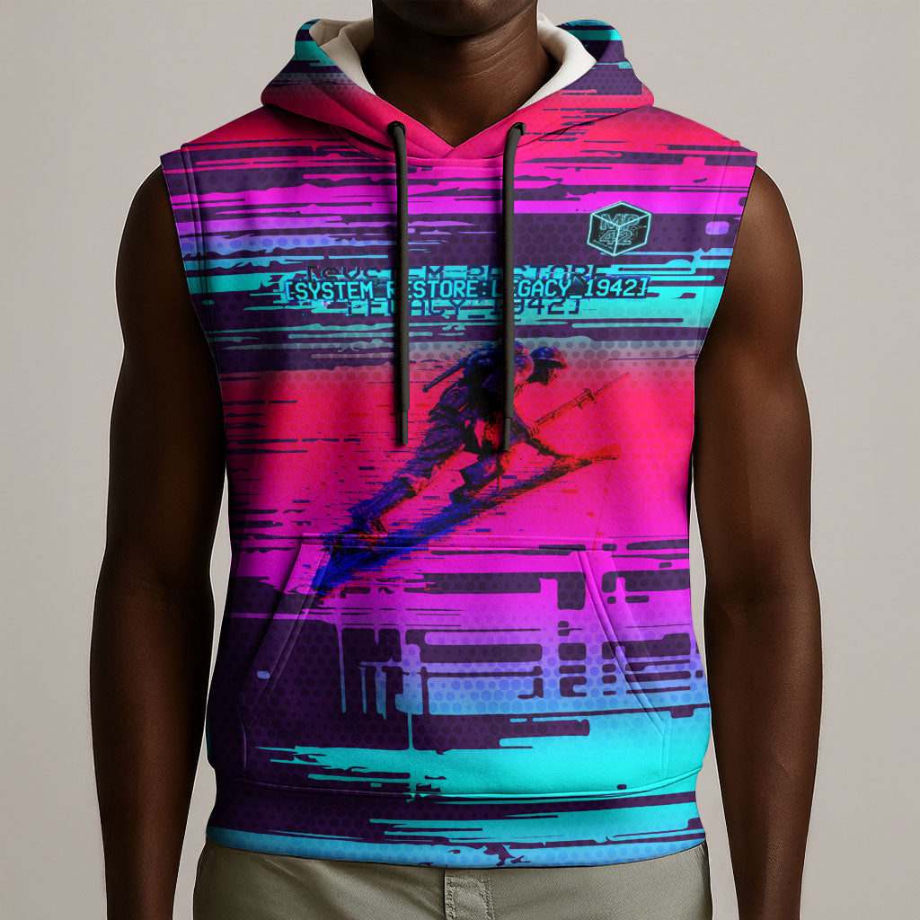 Montford Point Marines Legacy 1942 Sleeveless Hoodie The Right To Fight Retro Glitch Vaporwave Art