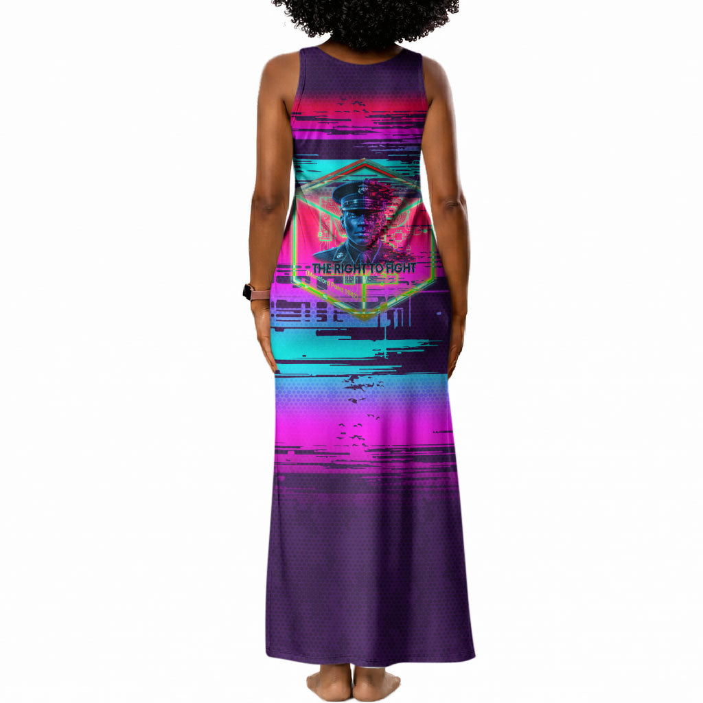 Montford Point Marines Legacy 1942 Tank Maxi Dress The Right To Fight Retro Glitch Vaporwave Art