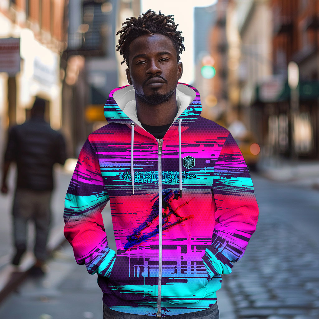 Montford Point Marines Legacy 1942 Zip Hoodie The Right To Fight Retro Glitch Vaporwave Art