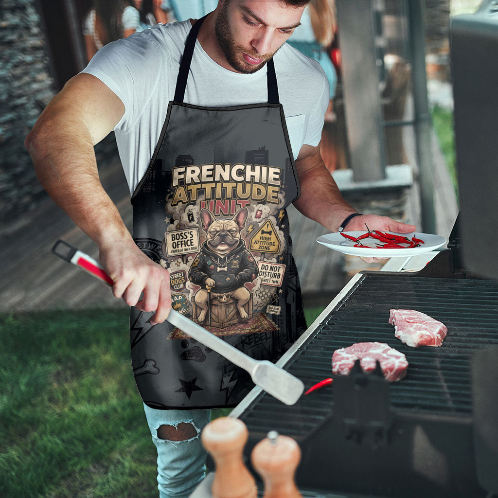 French Bulldog Tiny Body Major Attitude Apron Urban Streetwear Cool Frenchie Mascot Art