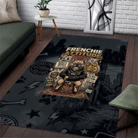 French Bulldog Tiny Body Major Attitude Area Rug Urban Streetwear Cool Frenchie Mascot Art