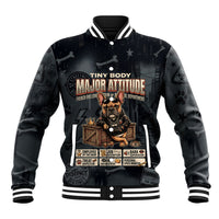French Bulldog Tiny Body Major Attitude Baseball Jacket Urban Streetwear Cool Frenchie Mascot Art