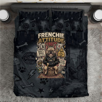 French Bulldog Tiny Body Major Attitude Bedding Set Urban Streetwear Cool Frenchie Mascot Art