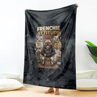 French Bulldog Tiny Body Major Attitude Blanket Urban Streetwear Cool Frenchie Mascot Art